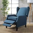 GDFStudio Weyland Contemporary Fabric Wingback Pushback Recliner with Nailhead Accents