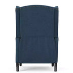 GDFStudio Weyland Contemporary Fabric Wingback Pushback Recliner with Nailhead Accents