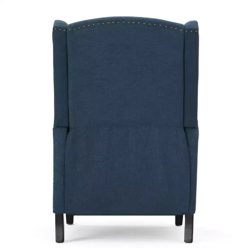 GDFStudio Weyland Contemporary Fabric Wingback Pushback Recliner with Nailhead Accents