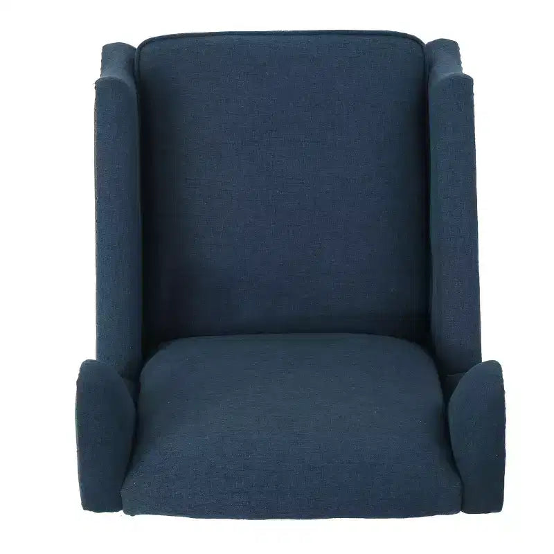 GDFStudio Weyland Contemporary Fabric Wingback Pushback Recliner with Nailhead Accents