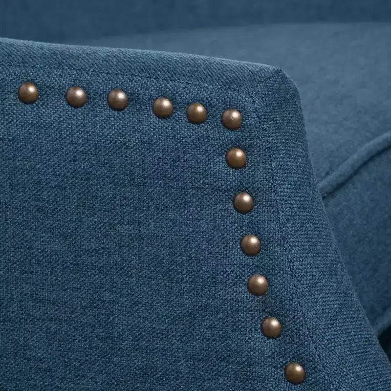 GDFStudio Weyland Contemporary Fabric Wingback Pushback Recliner with Nailhead Accents