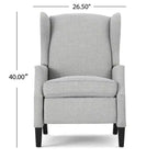 GDFStudio Weyland Contemporary Fabric Wingback Pushback Recliner with Nailhead Accents