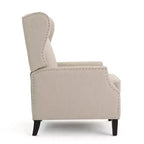 GDFStudio Weyland Contemporary Fabric Wingback Pushback Recliner with Nailhead Accents