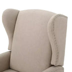 GDFStudio Weyland Contemporary Fabric Wingback Pushback Recliner with Nailhead Accents