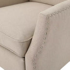 GDFStudio Weyland Contemporary Fabric Wingback Pushback Recliner with Nailhead Accents