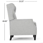 GDFStudio Weyland Contemporary Fabric Wingback Pushback Recliner with Nailhead Accents