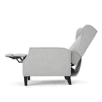 GDFStudio Weyland Contemporary Fabric Wingback Pushback Recliner with Nailhead Accents