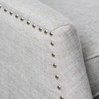 GDFStudio Weyland Contemporary Fabric Wingback Pushback Recliner with Nailhead Accents