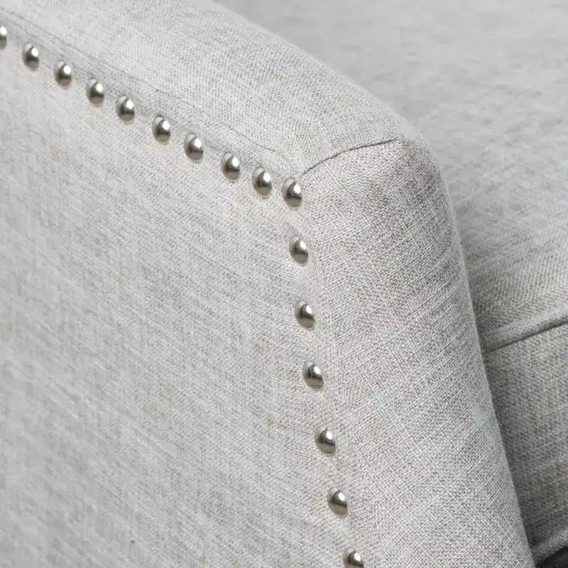 GDFStudio Weyland Contemporary Fabric Wingback Pushback Recliner with Nailhead Accents