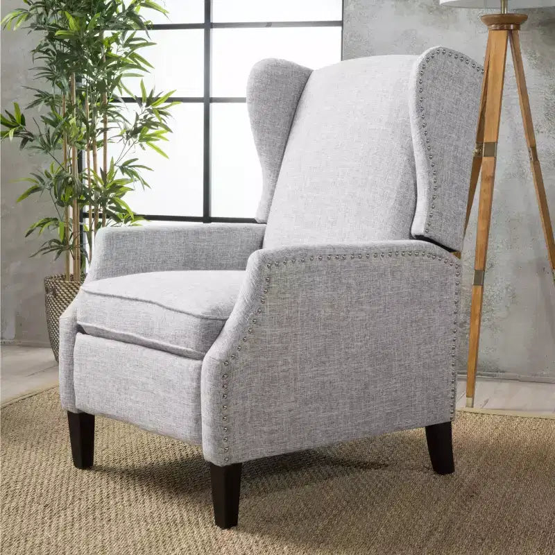 GDFStudio Weyland Poltrona Reclinabile Pushback Contemporanea in Tessuto con Dettagli a Borchie