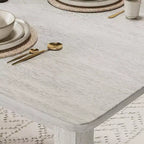 VECELO Farmhouse Style Dining Table Set, Rubber Wood Table and Upholstered Dining Chairs, Gray