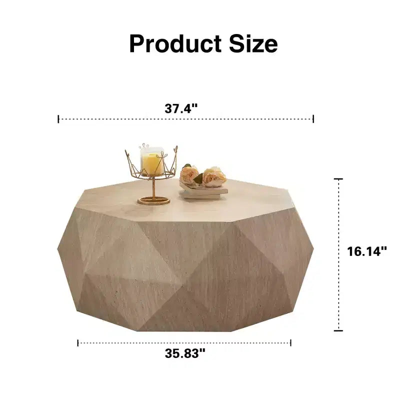 Tavolino da caffè GDFStudio Beaufort Modern 37.4 a tamburo irregolare in legno di abete