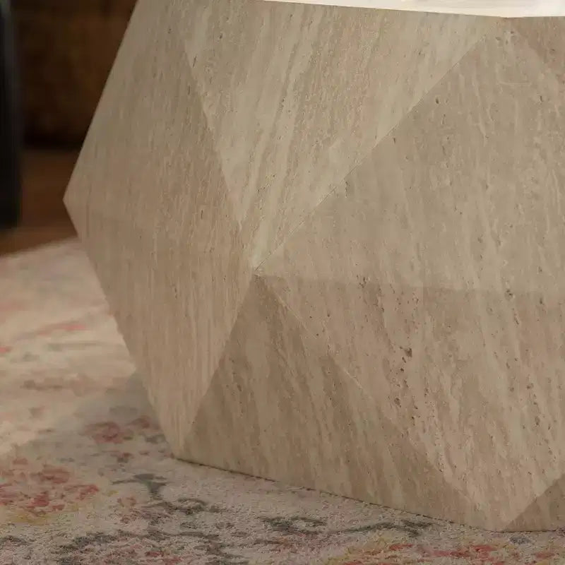 Tavolino da caffè GDFStudio Beaufort Modern 37.4 a tamburo irregolare in legno di abete