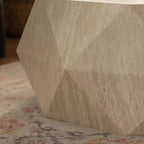 Tavolino da caffè GDFStudio Beaufort Modern 37.4 a tamburo irregolare in legno di abete