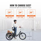 VEVOR Adult Tricycles Bike, 7 Speed Adult Trikes, 24 Inch Three-Wheeled Bicycles, Carbon Steel Cruiser Bike with Basket and Adjustable Seat