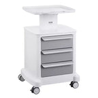 VEVOR 4 Tiers Lab Carts, Lab Utility Cart with 3 Drawers & 1 Top Tray, Mobile Medical Cart with ABS Material, Lab Rolling Cart