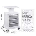 Carrelli da laboratorio VEVOR a 4 ripiani, carrello di servizio da laboratorio con 3 cassetti e 1 vassoio superiore, carrello medico mobile con materiale ABS, carrello da laboratorio su ruote