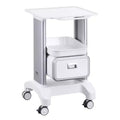 VEVOR 2 Tiers Lab Carts, Lab Utility Cart with 1 Drawer & 1 Top Tray, Mobile Medical Cart with ABS Material, Lab Rolling Cart