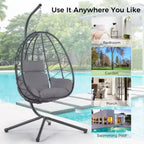 Egg Chair with Stand Indoor Outdoor Swing Chair Patio Wicker Hanging Egg Chair Hanging Basket Chair Hammock Chair