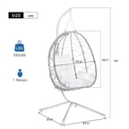 Egg Chair with Stand Indoor Outdoor Swing Chair Patio Wicker Hanging Egg Chair Hanging Basket Chair Hammock Chair