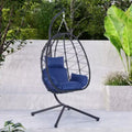 Egg Chair with Stand Indoor Outdoor Swing Chair Patio Wicker Hanging Egg Chair Hanging Basket Chair Hammock Chair