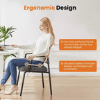 MAYEERTY Chair Gray Leather Folding for Home Office Party Portable Comfortable