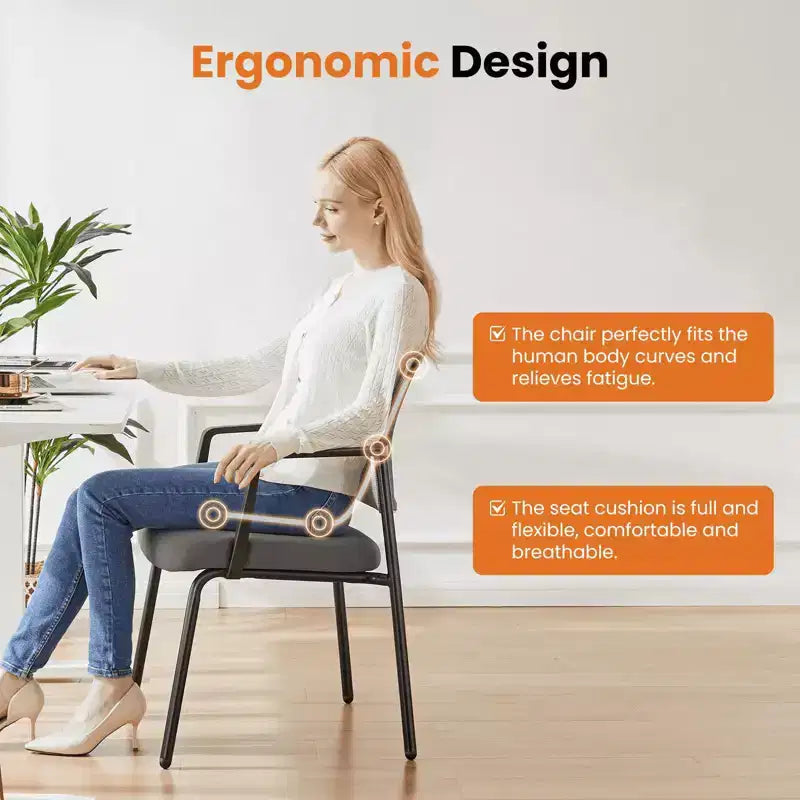 MAYEERTY Chair Gray Leather Folding for Home Office Party Portable Comfortable
