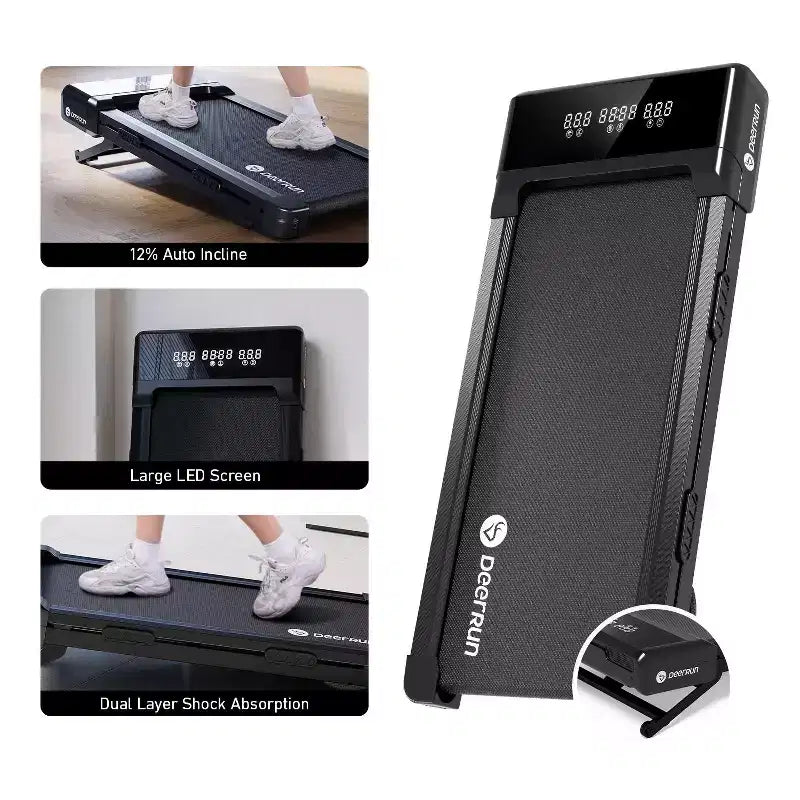 Tapis roulant da passeggio DeerRun Z10 sotto la scrivania con inclinazione del 12%, capacità di 136 kg, Walking Pad per casa e ufficio