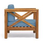 Christopher Knight Home Brava Outdoor Acacia Wood Club Chair with Water Resistant Cushion