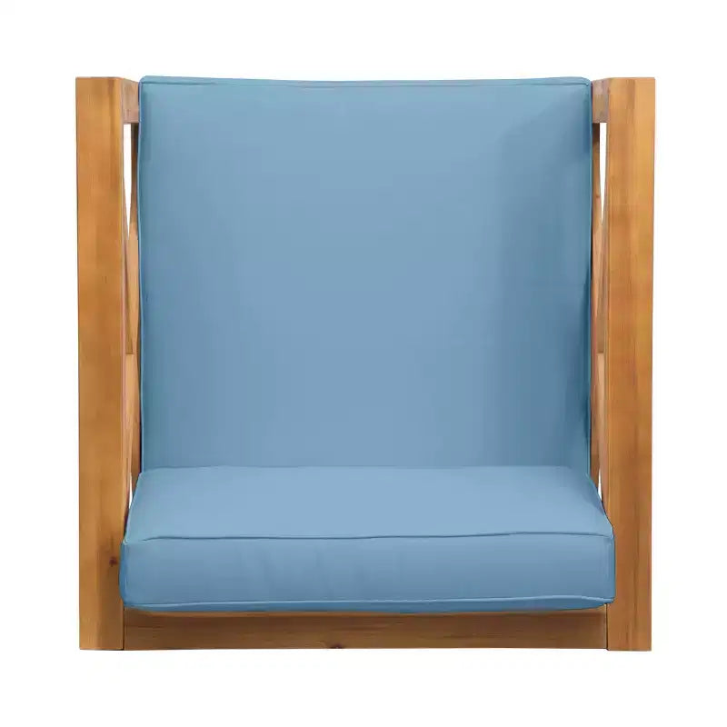 Christopher Knight Home Brava Outdoor Acacia Wood Club Chair with Water Resistant Cushion
