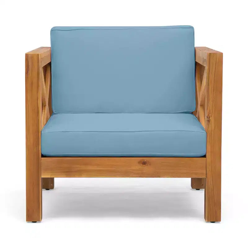 Christopher Knight Home Brava Poltrone da Esterno in Legno di Acacia con Cuscini Idrorepellenti (Set da 2)