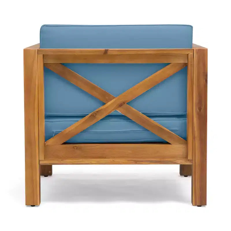 Christopher Knight Home Brava Poltrone da Esterno in Legno di Acacia con Cuscini Idrorepellenti (Set da 2)