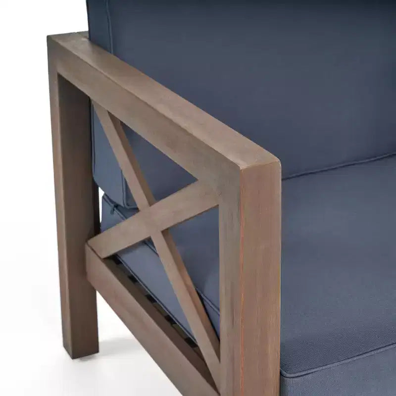 Christopher Knight Home Brava Poltrone da Esterno in Legno di Acacia con Cuscini Idrorepellenti (Set da 2)