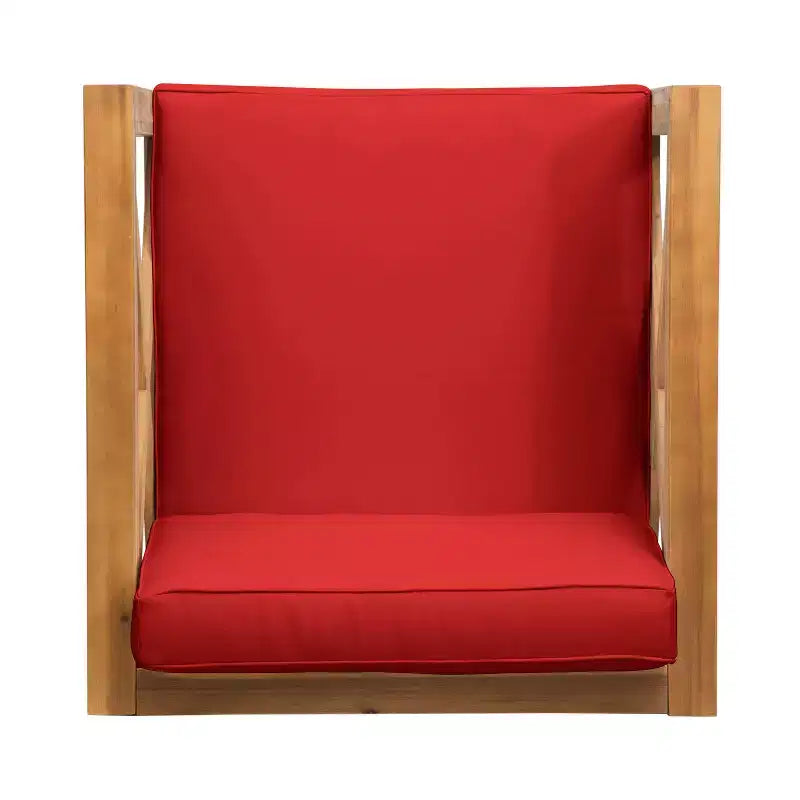 Christopher Knight Home Brava Poltrone da Esterno in Legno di Acacia con Cuscini Idrorepellenti (Set da 2)