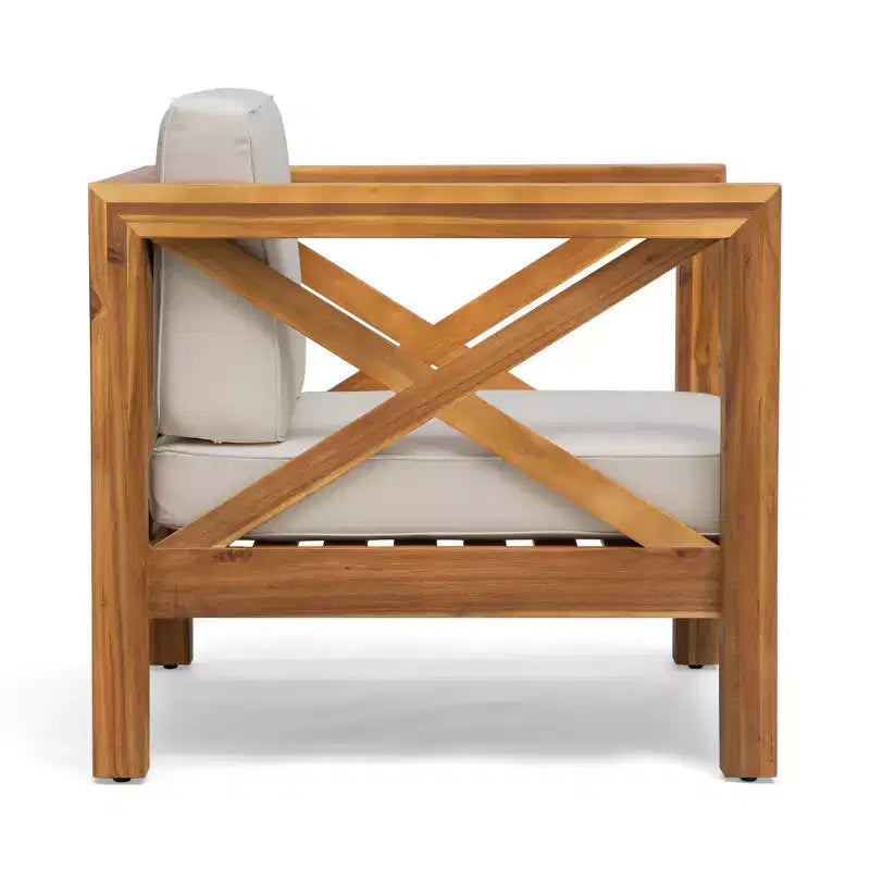 Christopher Knight Home Brava Poltrone da Esterno in Legno di Acacia con Cuscini Idrorepellenti (Set da 2)
