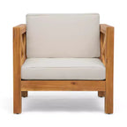 Christopher Knight Home Brava Poltrone da Esterno in Legno di Acacia con Cuscini Idrorepellenti (Set da 2)