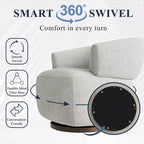Vatros Barrel Chair Fully Assembled Swivel Accent Chair