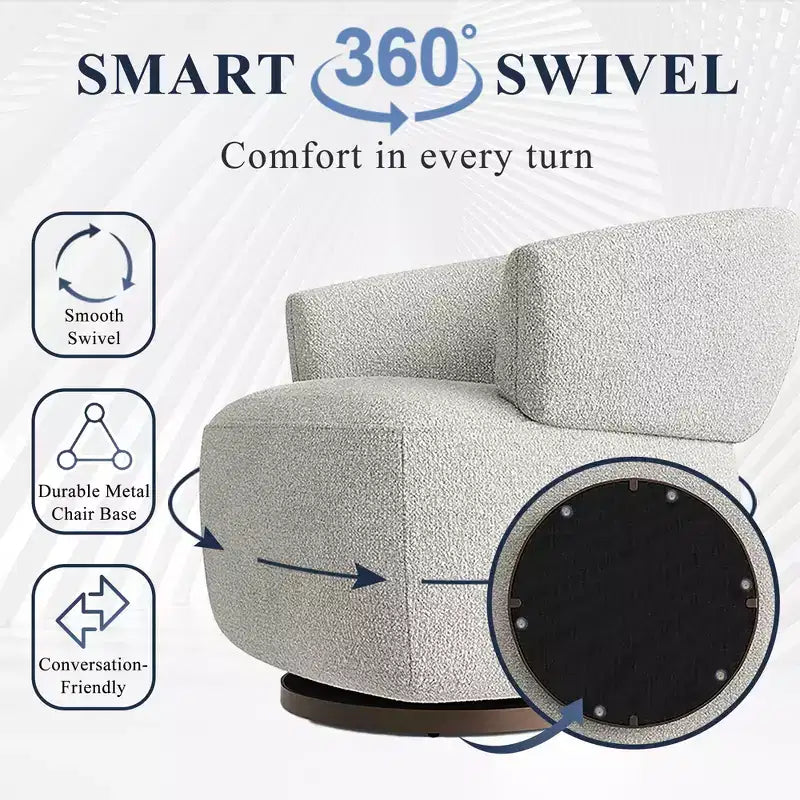 Vatros Barrel Chair Fully Assembled Swivel Accent Chair