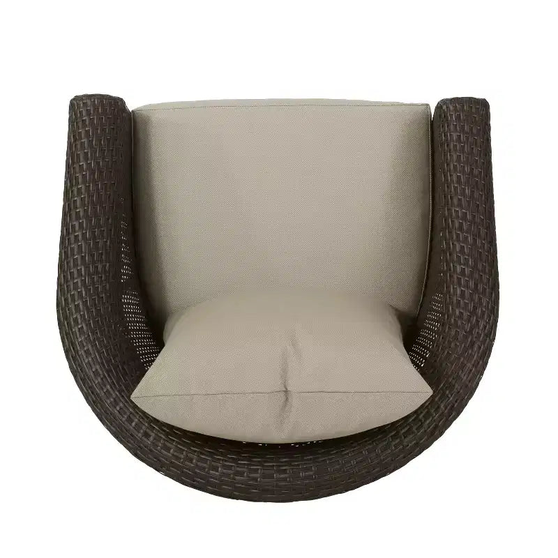 Christopher Knight Home Darius Outdoor Wicker Swivel Club Chairs with Cushion (Set of 2)