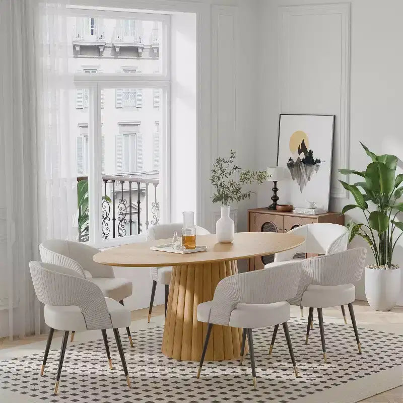 Tavolo da pranzo rotondo in legno massello in stile nordico da 67 pollici, tavolo rotondo grande moderno e semplice per casa e ristorante, design di lusso leggero