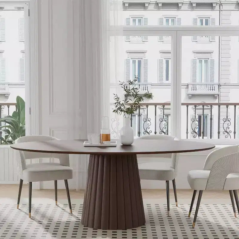 Tavolo da pranzo rotondo in legno massello in stile nordico da 67 pollici, tavolo rotondo grande moderno e semplice per casa e ristorante, design di lusso leggero