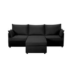 93.7 Sectional Sofa With Ottoman, Indoor Sofa Made Of Imitation Linen Material.