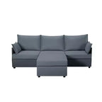 93.7 Sectional Sofa With Ottoman, Indoor Sofa Made Of Imitation Linen Material.