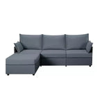 93.7 Sectional Sofa With Ottoman, Indoor Sofa Made Of Imitation Linen Material.