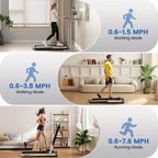 Costway 3-in-1 Folding Treadmill with Smart Apps Remote Control LED Display and Speakers Blue/Silver