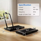 Costway 3-in-1 Folding Treadmill with Smart Apps Remote Control LED Display and Speakers Blue/Silver