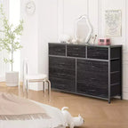 Acekool Cassettiera a 10 cassetti, porta TV per televisori fino a 55 pollici, mobile contenitore per camera da letto o soggiorno, colore nero