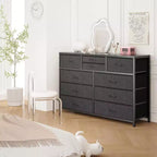 Acekool Cassettiera a 10 cassetti, porta TV per televisori fino a 55 pollici, mobile contenitore per camera da letto o soggiorno, colore nero