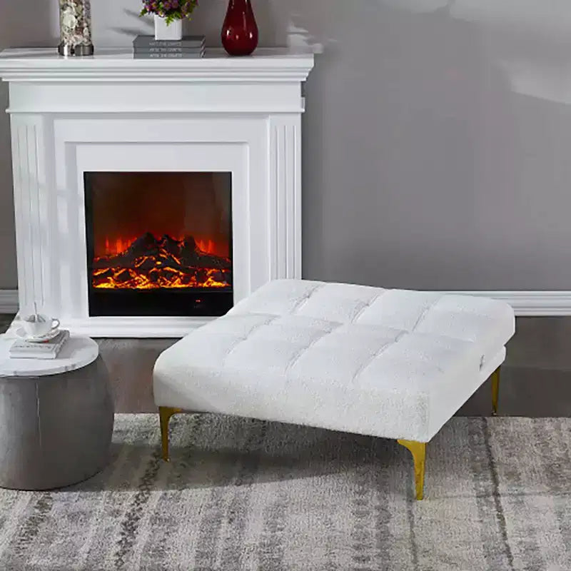 Convertible Futon Sofa Bed Modern Teddy Fabric Loveseat Sleeper Couch With Adjustable Backrest Metal Legs For Small Spaces Living Room