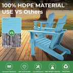 HYLEORY HDPE Folding Adirondack Chair with 2 Cup Holder - Composite Adirondack Chair